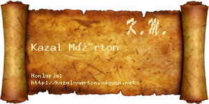 Kazal Márton névjegykártya