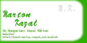 marton kazal business card