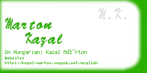 marton kazal business card